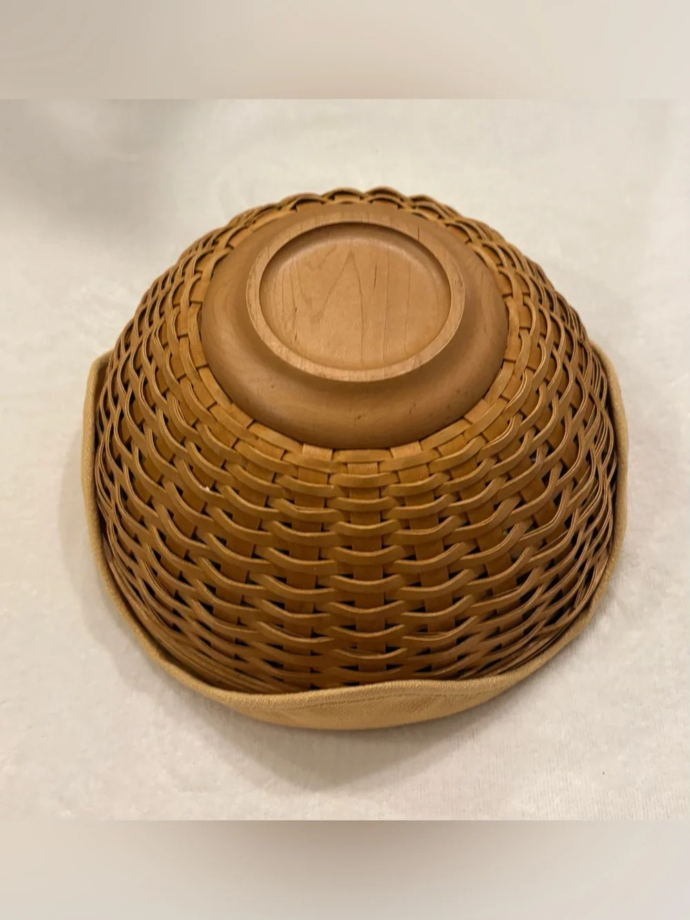 Longaberger Warm Brown Basket with Fabric Liner, Protector and Lid